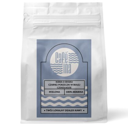 KAWA O SMAKU CZARNEJ PORZECZKI W BIAŁEJ CZEKOLADZIE